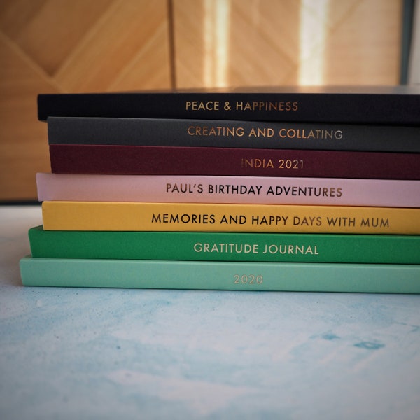 Personalized Gold Foil A5 Notebook: Custom Spine Text