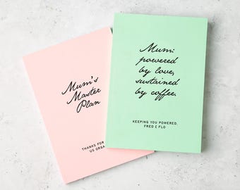 Personalised Notebook, Mother's Day Gift, Gift for Mums, Faux Leather Notebook, Custom Words, Quote Notebook