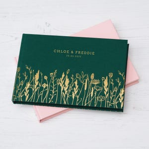 Personalisiertes Hochzeitsgästebuch Wildblumen Sommerwiese - Hardcover-Gästebuch - Personalisiertes Gästebuch - Personalisiertes Gästebuch