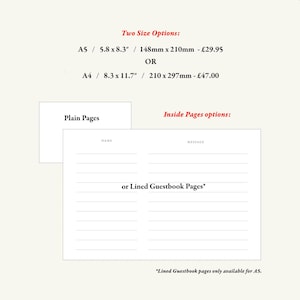 Libro de firmas de boda personalizado de tapa dura: Libro de firmas de lino que se abre completamente. imagen 5
