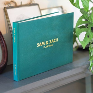 Personalised Gold Foil Wedding Guest Book - Hardcover Guestbook - Personalised Guestbook - Lay-flat Guestbook - Personalised Visitors Book