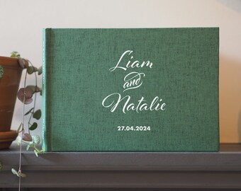 Personalised Script Wedding Guest Book - Hardcover Guestbook - Personalised Guestbook - Lay-flat Guestbook -Personalised Visitors Book