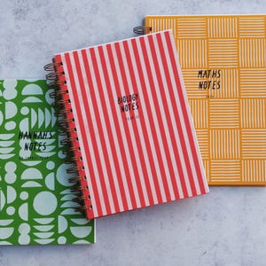 Papelería para la vuelta al cole - Cuaderno personalizado - Cuadernos con estampados gráficos llamativos y coloridos - Cuaderno encuadernado con alambre - Papelería universitaria