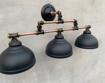 Farmhouse Pipe Wall Sconce ,Rustic Mirror Vanity Light.