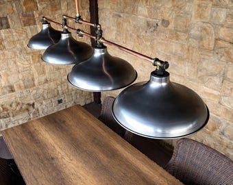 Billiard Table Lights , Industrial copper kitchen chandelier.