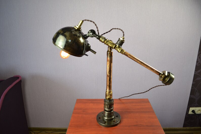 Steampunk Industrial Lamp Desk Accessories Lamp Passover Gift Etsy
