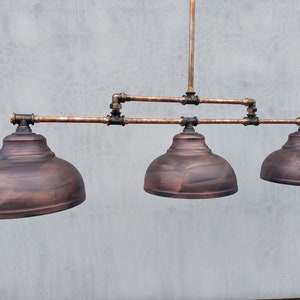 Billiard lighting  Pool Table Light Copper Pendant Lighting Kitchen Island Lights Fixture Farmhouse Ceiling Light Rustic Chandelier Light