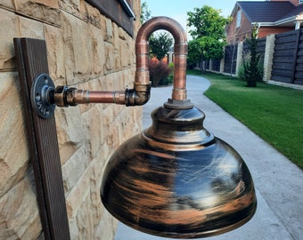 Outdoor industrial wall lamp, copper pendant lamp, rustic style