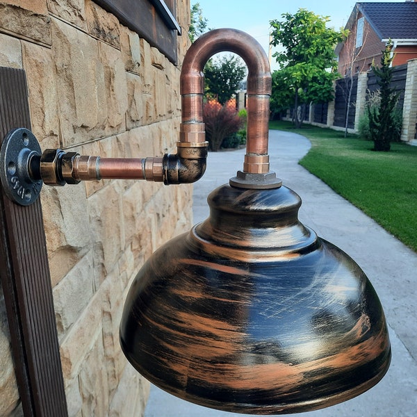 Outdoor industrial wall lamp, copper pendant lamp, rustic style