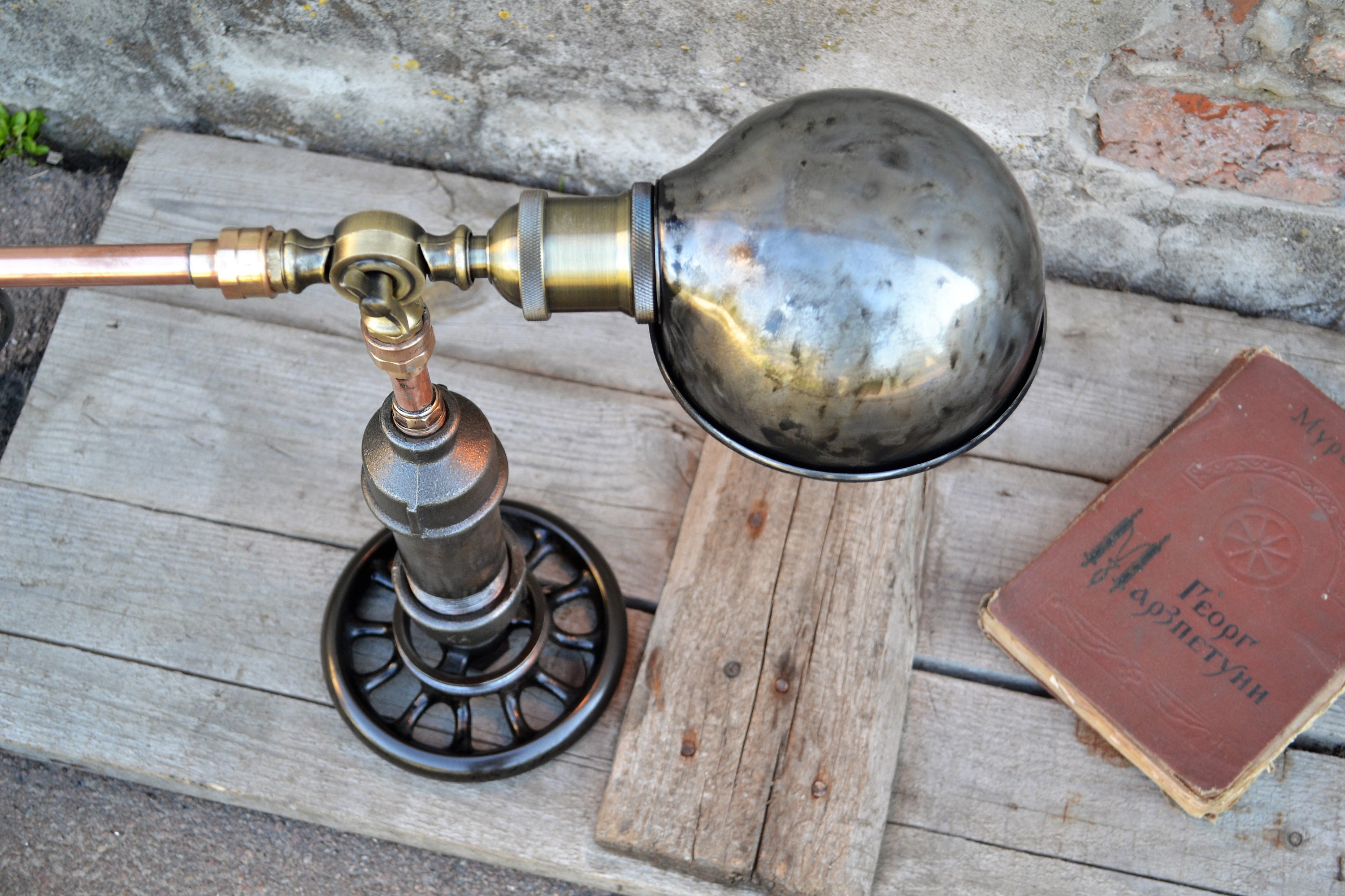 Rustic Industrial Table Lamp Table Light Work Light Steampunk Etsy