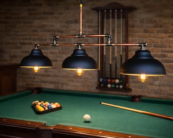 Billiard Pendant Light,  Industrial Copper Pipe Ceiling Fixture.