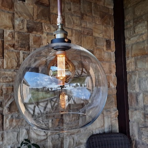 large glass lampshade hanging industrial ceiling chandelier