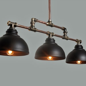 Chandelier Rustic and farm lights .Industrial copper ceiling pendant lights