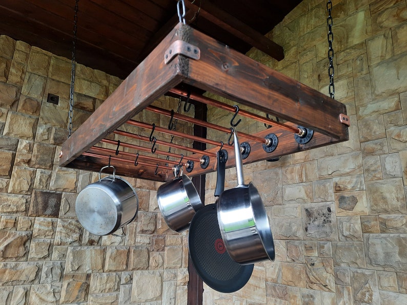 Hanging Industrial Pot Rack Etsy
