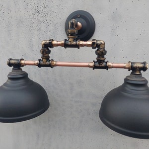 Rustic industrial wall hanging lamp for bathroom steampunk sconces