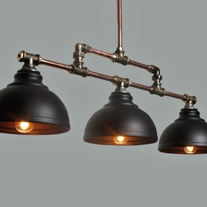 Industrial Pendant Light with Black Shade  Pendant Light Kitchen Island Light Modern Pendant Lighting Rustic Chandelier Copper Ceiling Light