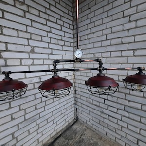 Long kitchen chandelier industrial Pendant lamp for billiard table.Rustic Steampunk Lighting.