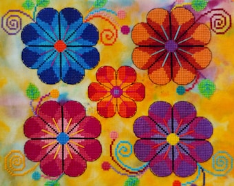 Ayacucho Flowers Cross Stitch Digital Pattern Peru