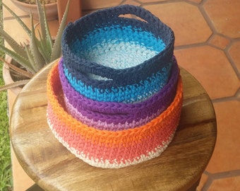 Crochet basket pattern multiple sizes