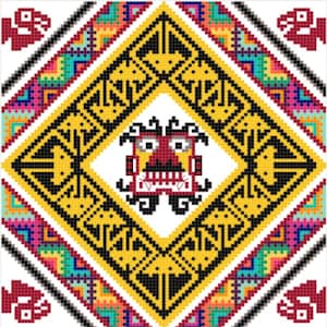 Ai Apaec Temple of the Moon | Cross Stitch Pattern | Peru Trujillo Huaca de la Luna Peruvian God | Mochica Moche Pre-Columbian