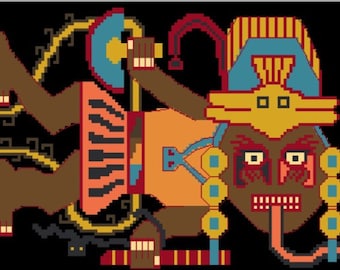Paracas Mantle Cross Stitch Digital Pattern Peru Pre-Columbian Textiles Parakas
