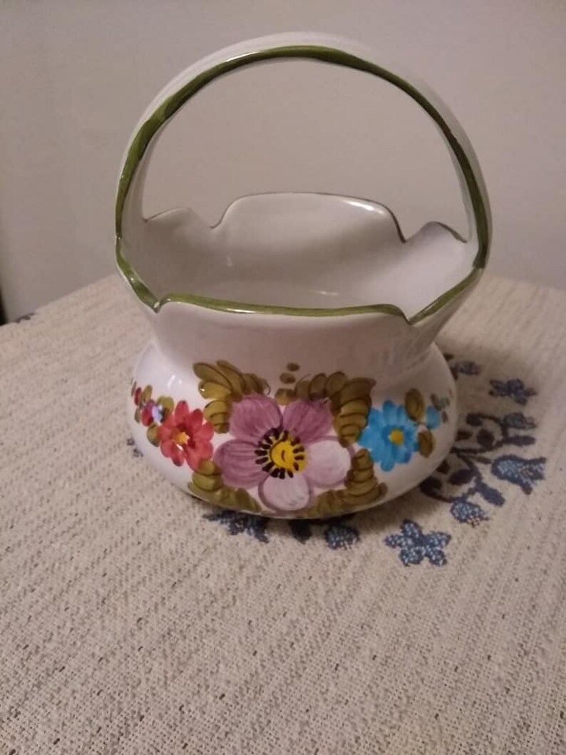 Vintage Hand Painted Basket
