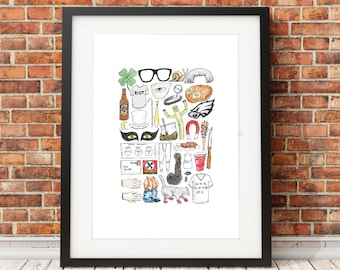 Always Sunny in Philadelphia Art Print: Rum Ham, Kitten Mittens, Toeknife