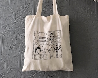 the fleaBAG  |  illustrated hand screen printed tote bag  |  organic cotton canvas, ethically made, GOTS approved