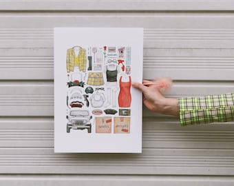Clueless Movie Poster: Minimalist Fashion Illustration Art Print