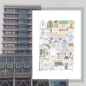 Peep Show TV Series Print: Minimalist Illustration Poster