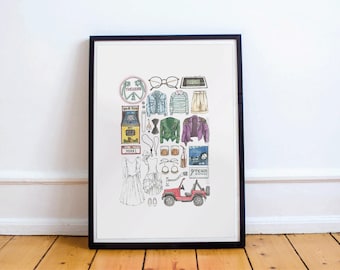 San Junipero Print: Black Mirror Illustration, 80s Retro Art