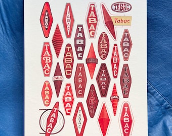 Tabac signs of Paris - Illustrated Minimal Print