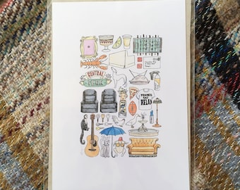 Friends TV Show Art Print: 90s Nostalgia Illustration