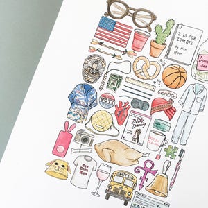 NEW GIRL Minimal TV-Serie Kunstdruck / Farb Malerei Linie Zeichnung Poster Jess Schmidt Zitat Bretzel See Cece Run Pyjamas Tasse Objekte Kleidung