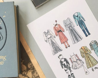 Kate Bush Fashion Illustration Art Print: Iconic Costumes