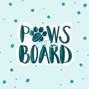 Tie-Dye Paws on Board Waterproof Car Decal Sticker