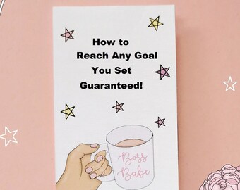 How To Crush Your Goals Guaranteed Mini Zine - Goal Setting, Cute Pocket Book, New Year Motivational Gift