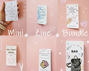 Mini Zine Bundle #1 - Pack de seis zines y perzines de estilo de vida, lindo regalo
