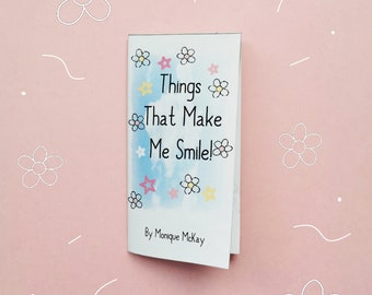 Things That Make Me Smile Mini Zine - Positive Vibes, Süßes Mini Geschenk