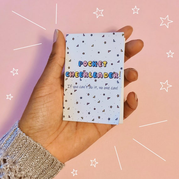 Pocket Cheerleader Mini Zine - Positive Vibes, Unique Greeting Card, Cute Cheerleader Gift, Motivational Gift