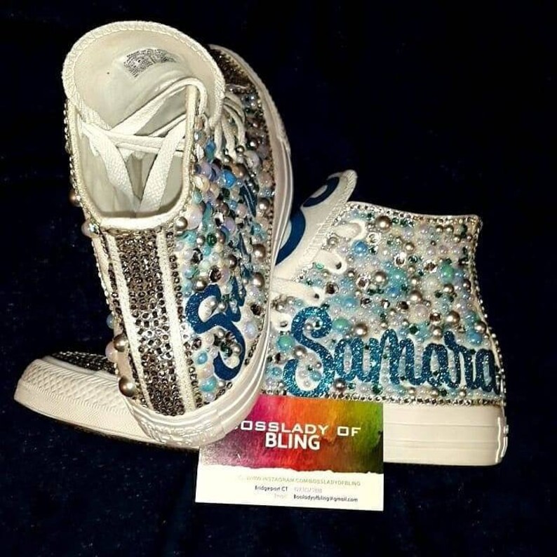 Bling Converse Bling Shoes Custom Converse Birthday Shoes Etsy