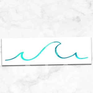 Wave Decal, Holographic Ocean Wave Car Decal, Simple Beach Car Decal ...