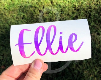 Custom name decal, holographic name sticker, opal holo names for tumbler, vinyl decal for tumbler, iridescent name sticker for laptop