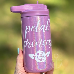 Personalized flower girl ring bearer wedding tumblers, petal patrol ring security gifts, kids wedding tumblers with straw & lid that closes