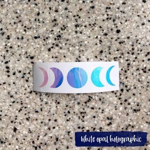 Holographic Moon Phases Decal: Iridescent Lunar Sticker
