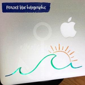 Beach Decal, Sun And Waves Decal, Beach Lover, Ocean, Surf, Car Decal, Wall Decal, Vinyl Stickers, Indoor/outdoor Vinyl, Many Colors & Sizes