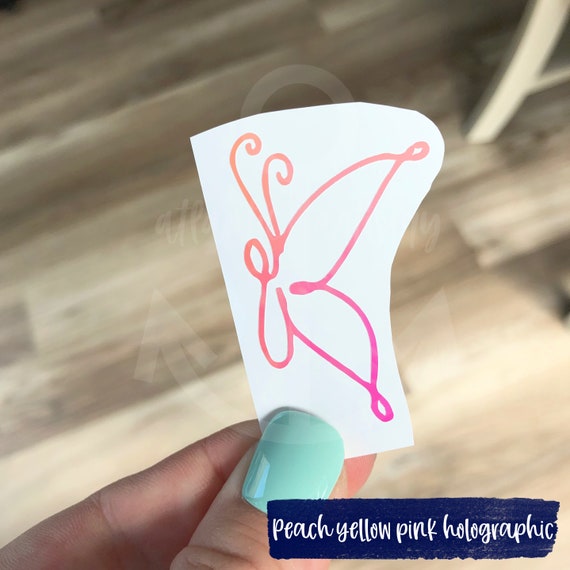 Simple butterfly decal, holographic butterfly outline, iridescent butterfly sticker, monoline butterfly car decal, butterfly sticker for cup