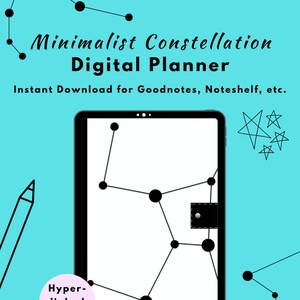 Sternbild Planer | Digitaler Planer mit Tabs | Sternbild Digitaler Planer | Minimalistischer Planer (Goodnotes, Tablet Planner)