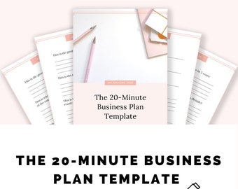Plantilla de plan de negocios de 20 minutos + BONIFICACIÓN (Tamaño carta estadounidense. Planificador. Descarga instantánea)