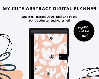 My Cute Abstract Digital Planner | Pink Digital Planner for iPad | Digital Planner Undated | Digital Planner GoodNotes Noteshelf